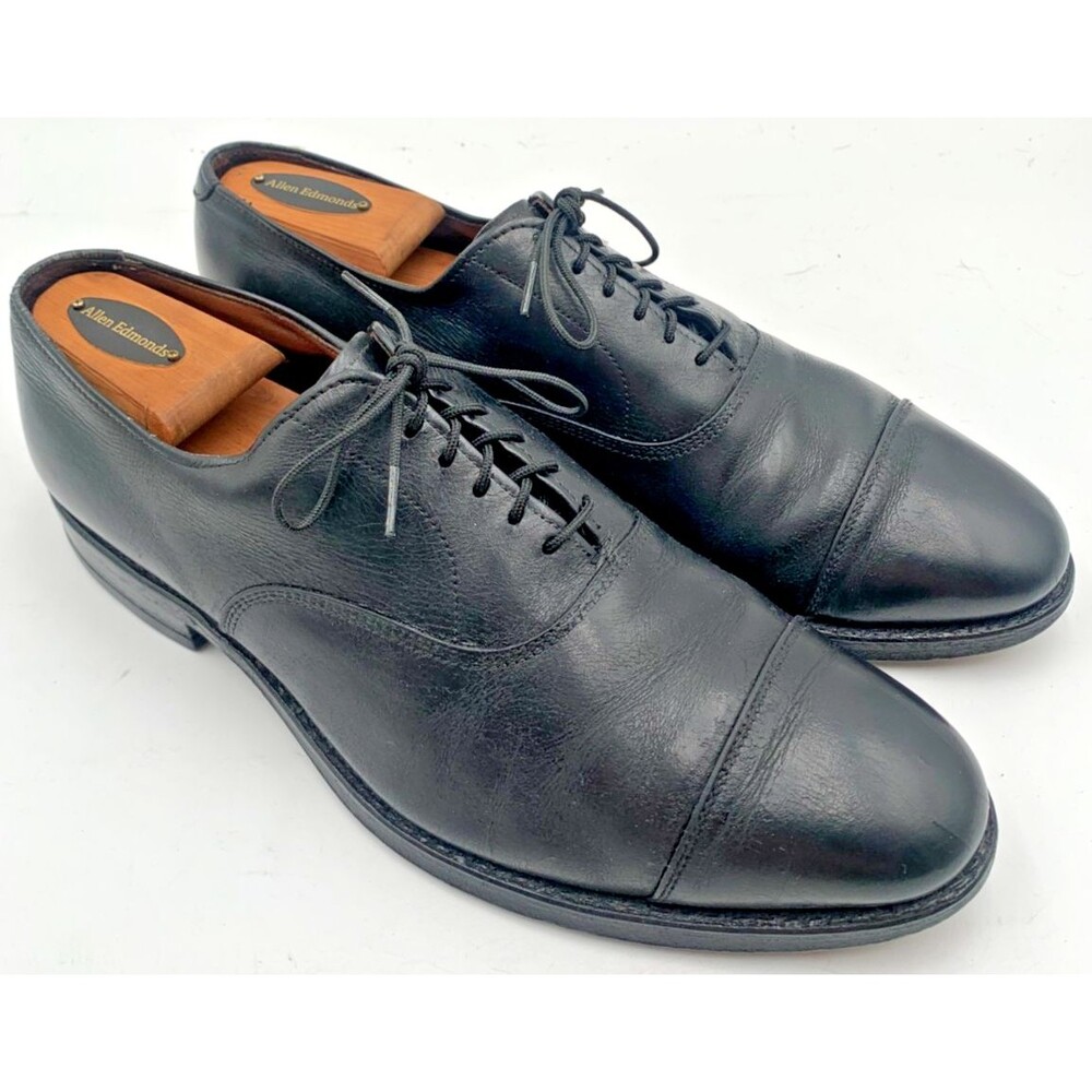 Allen Edmonds Park Avenue Cap Toe Shoes Dress Oxford Leather Black Men's 8.5 C